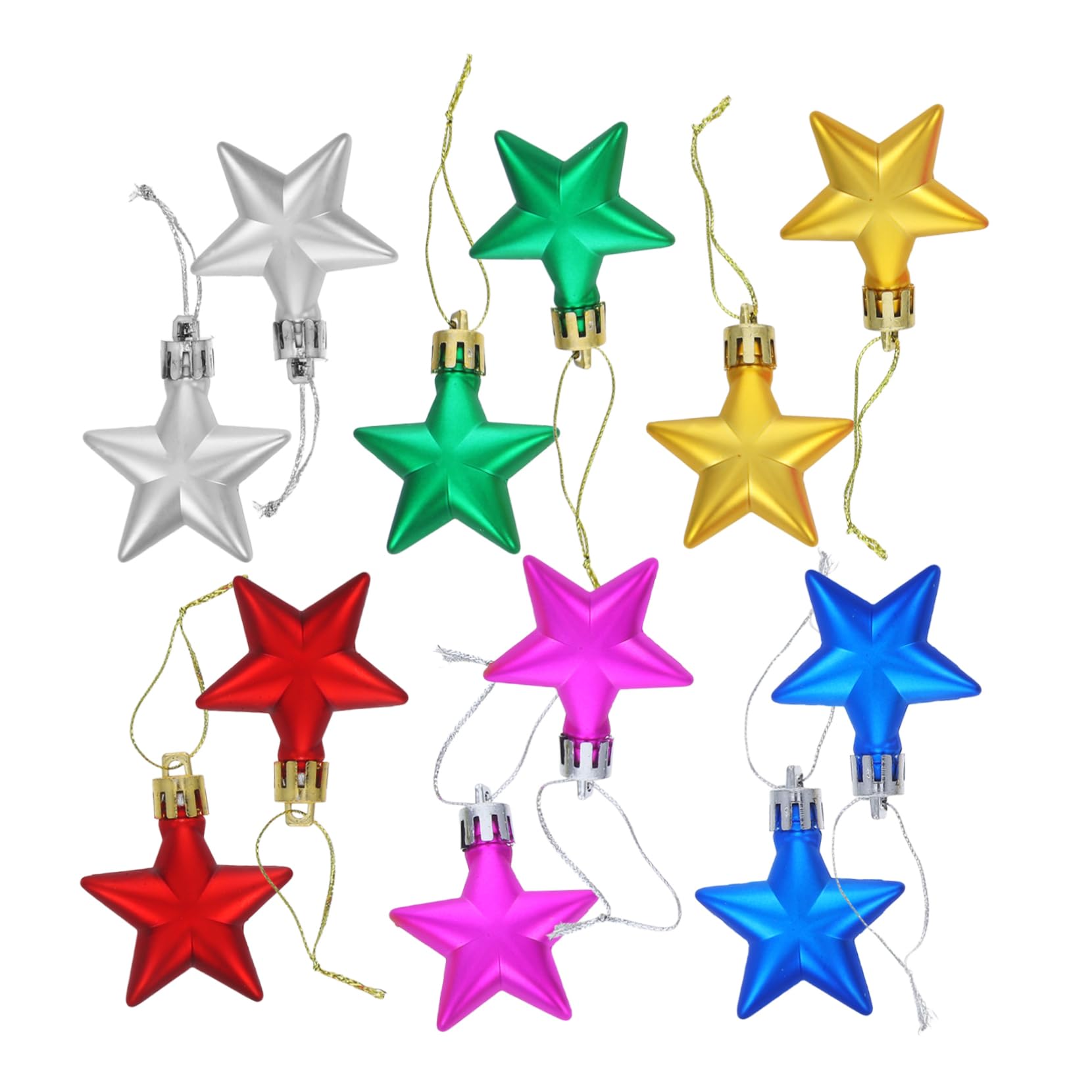 PRETYZOOM 5 Set Di Ornamenti Natalizi Pendenti A Forma Di Stella Decorazioni Natalizie A Forma Di Stella 12 Pezzi * 5