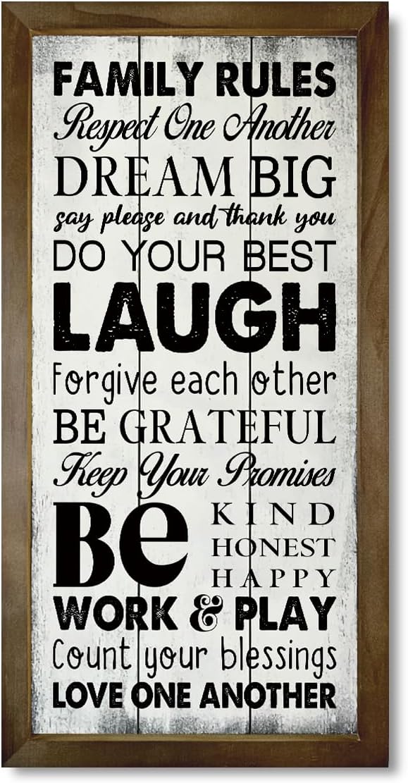 Rustic Home Decor Rules Wood Sign, Farmhouse Homes Décor, Rustic Home Door Rules Decors A076