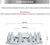 Vista 4 de Cubierta de rueda de eje delantero para camión semi cromado de plástico ABS con 2 cubiertas de rueda delanteras de eje con tapones de tuerca