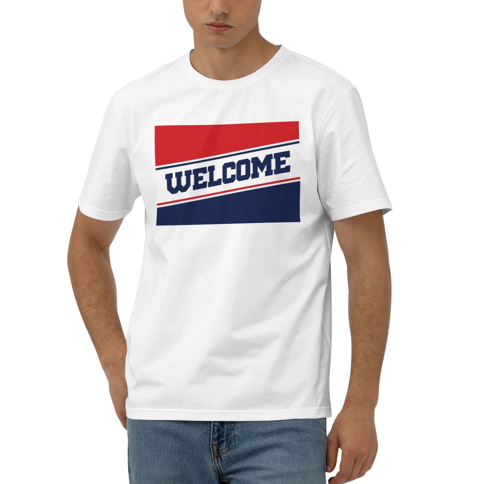 T-shirt drôle pour femme imprimé signe de bienvenue multicolore en XL