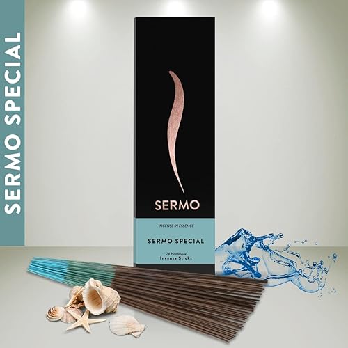 Sermo Premium 24 varillas de incienso enrolladas a mano con bajo contenido de humo, perfectas para aromaterapia, meditación, relajación,