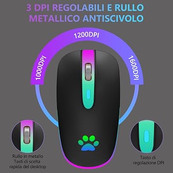 KBCASE Wireless Mouse for Laptop, 2.4G USB Dual Modes Bluetooth Mouse