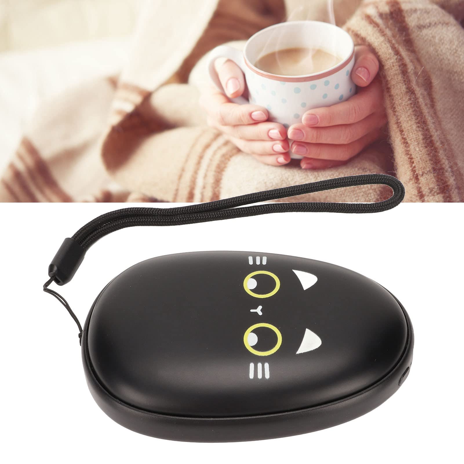 Chauffe-Mains électrique Rechargeable, Portable, à Chauffage Rapide, avec Fonction Batterie Externe, 3 Niveaux de température réglables pour Les activités extérieures d'hiver,