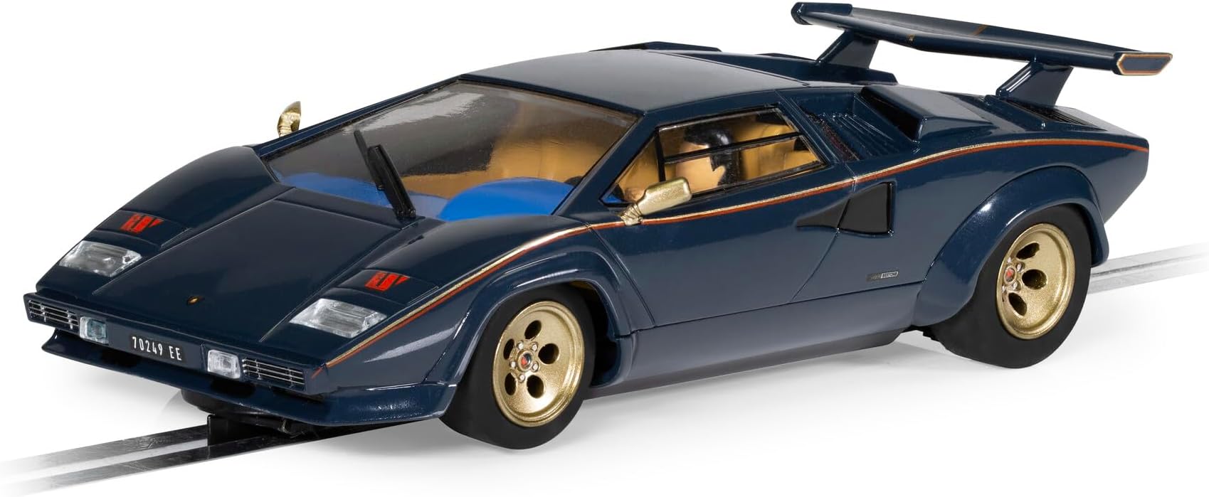 Scalextric Lamborghini Countach Blue & Gold Supercar 1:32 Slot Race Car C4411