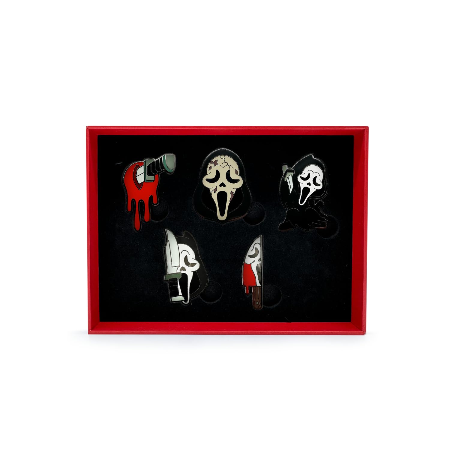 Scream Presentoir Zestaw przypinek Duch Twarz 9 cm (5), Jeden rozmiar, PVC, Agat
