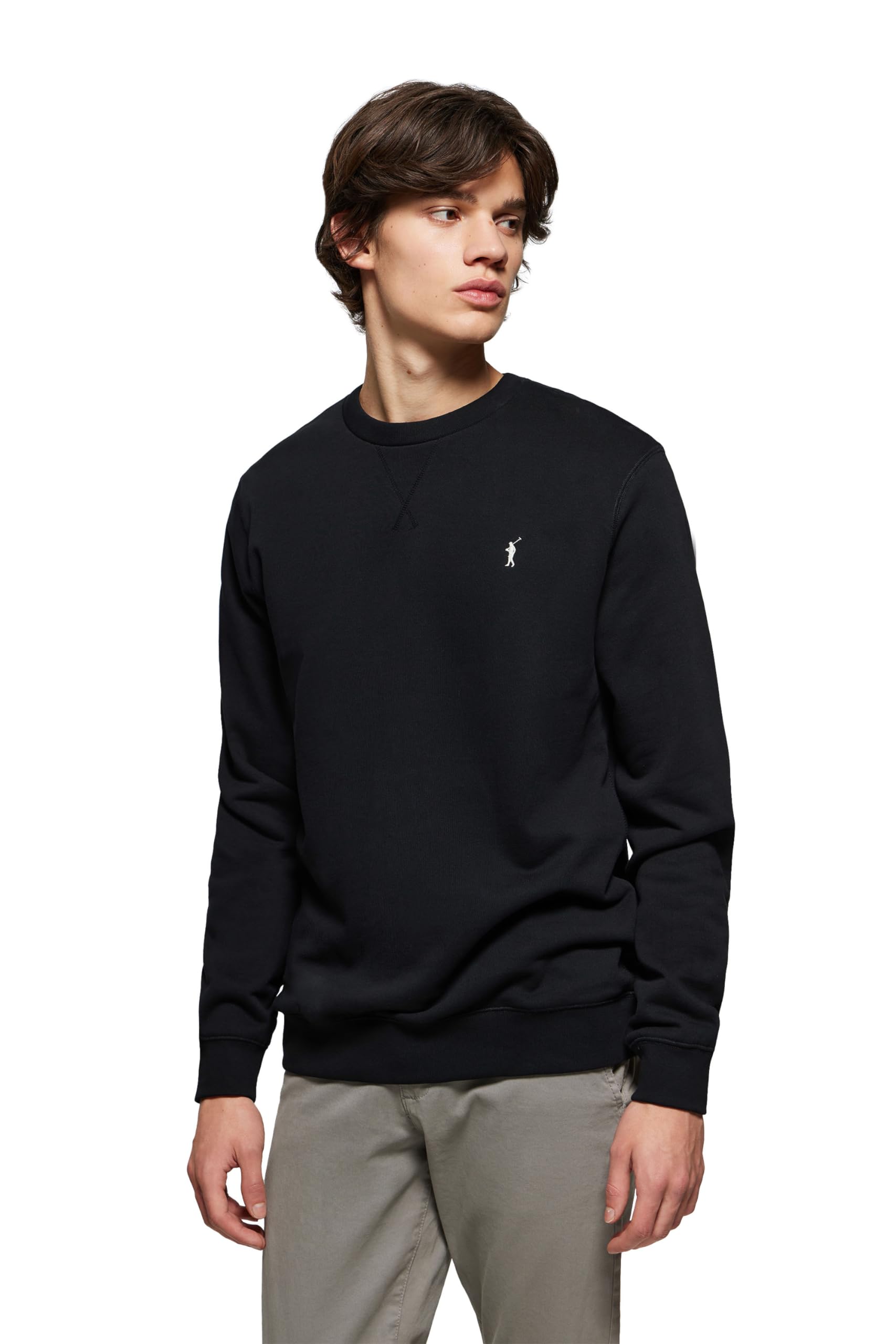 Polo Club Felpa Uomo a Girocollo con Logo - Sweatshirt Senza Cappuccio Crewneck 100% Cotone