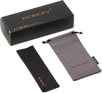 DUBERY Retro Square Polarized Sunglasses for Men Women UV400 Protection Classic Trendy Sun Glasses D108