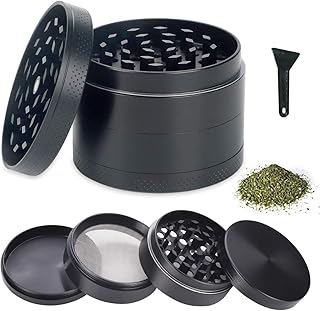 Ledeak Herbes Grinder, Zinc Alliage Ensemble de Broyeur pour Spice Tobacco Fleurs Epices Café Thé Feuilles Séchées Herb Moulin Broyeur avec Couvercle Magnétique Pollen Catcher Grattoir