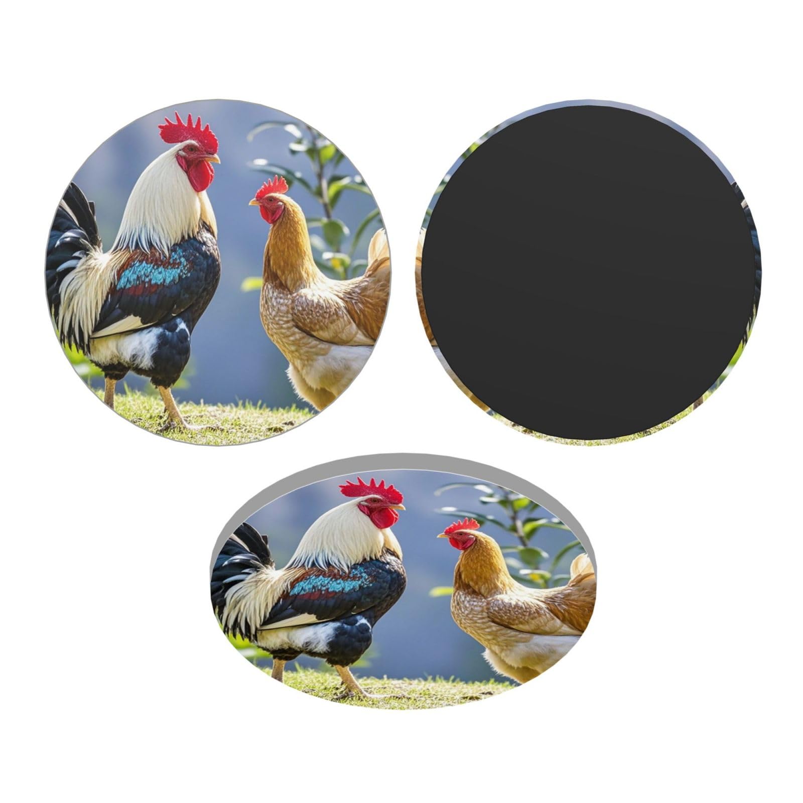 Mxzerfkgla Round Shape Fridge Magnets Waterproof Heavy Duty Small Magnets For Fridge Rooster And Hen Refrigerator Magnets Mini Acrylic Cute Decorative Magnets For Crafts Home Kitchen Office Whiteboard Decor