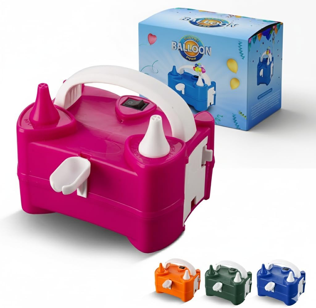 Electric Balloon Pump, Portable Dual Nozzle Air Pump for Balloons 220v-240v 600w, Balloon Machine for Bulk Balloons Filling, Balloon Pump for Outdoor Recreations