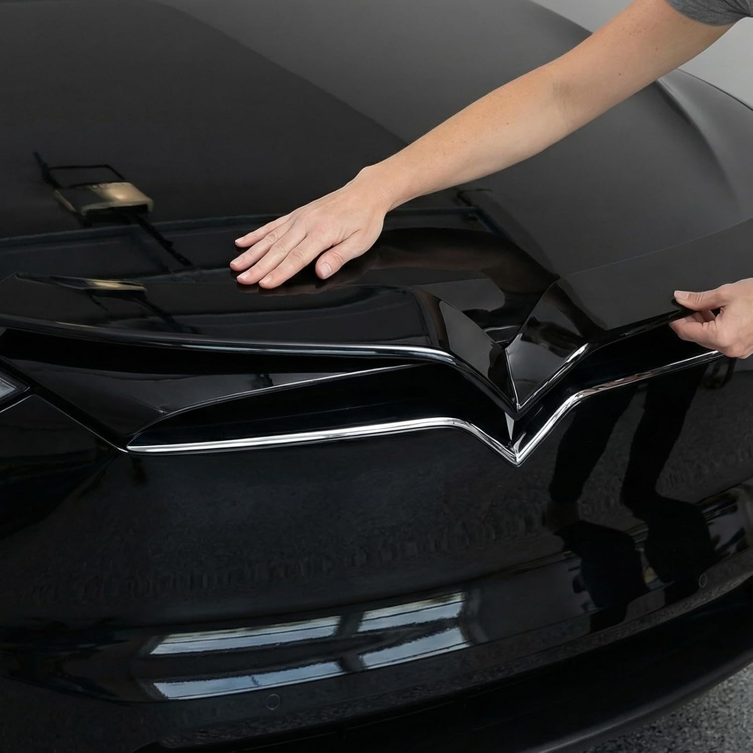 Front Grille Insert Trim for Tesla Model X 2016 2017 2018 2019 2020 ABS (Gloss Black)