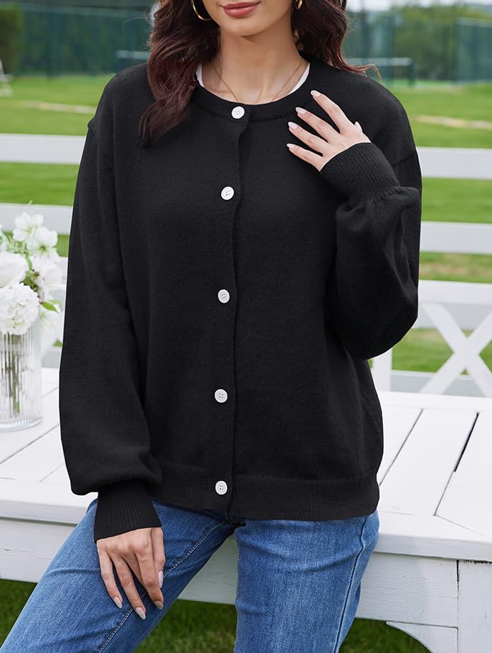 UNCLECAT Womens Button Up Cardigan Sweaters Casual Long Sleeve Open Front Top Knit Outwear Coats4