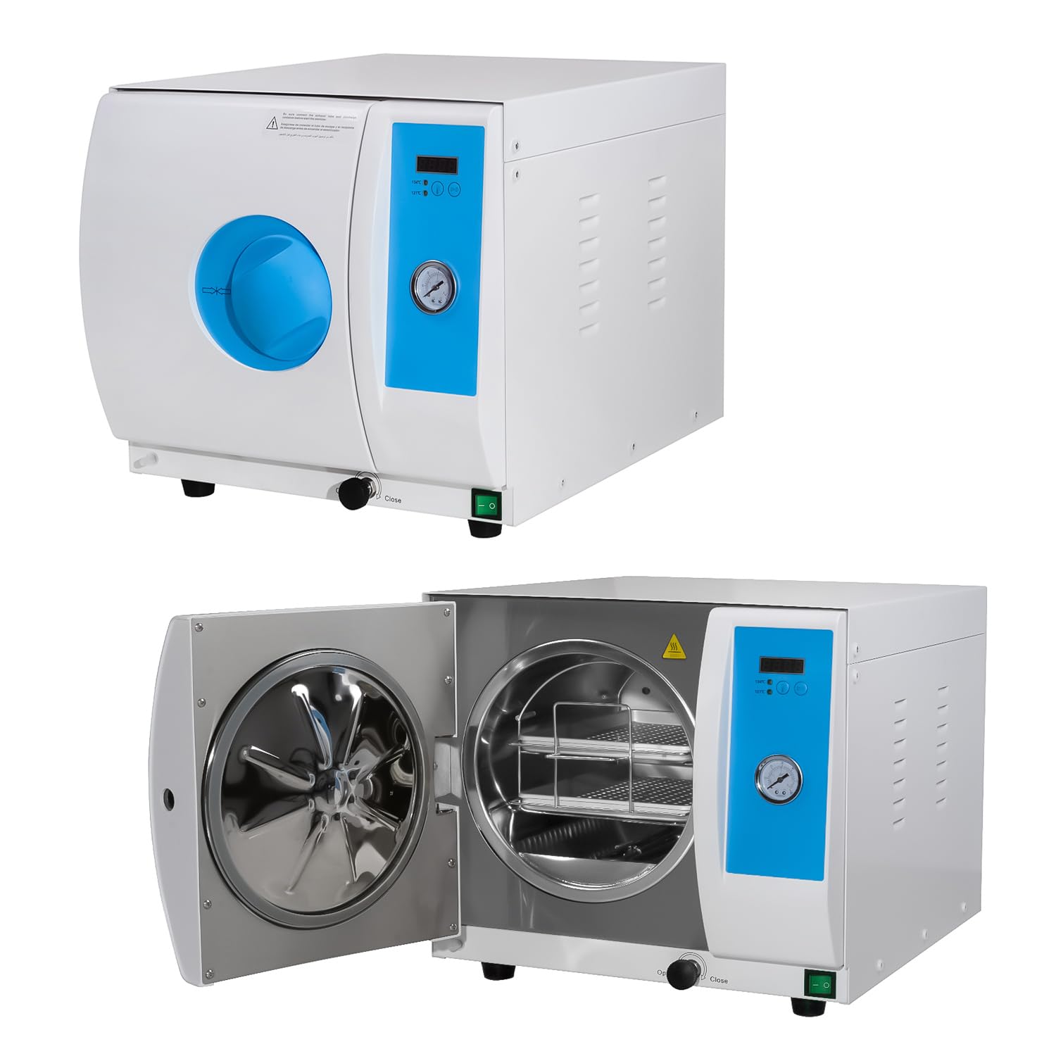 Global-Dental 18L Autoclave Portable High Temperature High Pressure Steam Autoclave Digital Display Stainless Steel Table Top Autoclave