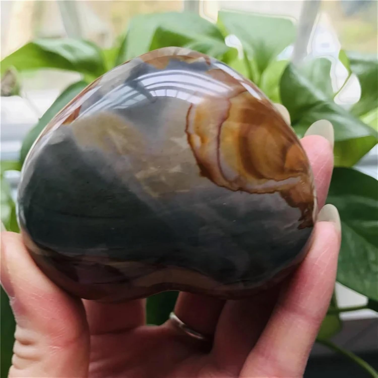 Jasper Quartz Crystal Hand Engraved Heart Decoration Quartz Crystal Home Decor(4-5cm)