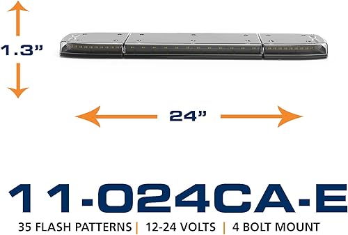 Miniatura 2 de ECCO Barra de luz LED de 24 pulgadas, haz de inundación de una sola fila, ámbar 79 W, luces LED todoterreno para camiones vehículos comerciales, 5