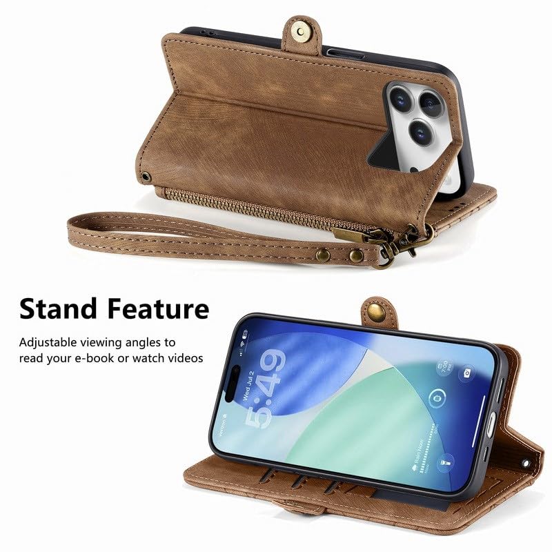 Housse iPhone 15 Plus violette à fermeture éclair pour tout sécuriser - 6