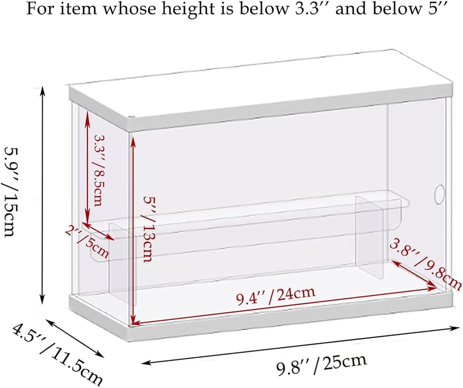 ELEpure 2 Tier Clear Acrylic Display Box Case Stand for Funko pop Advent Calendar Action Pop Figures Collectibles Assemble Countertop Box Storage Cube Organizer Showcase, White 9.8x4.5x5.9inch