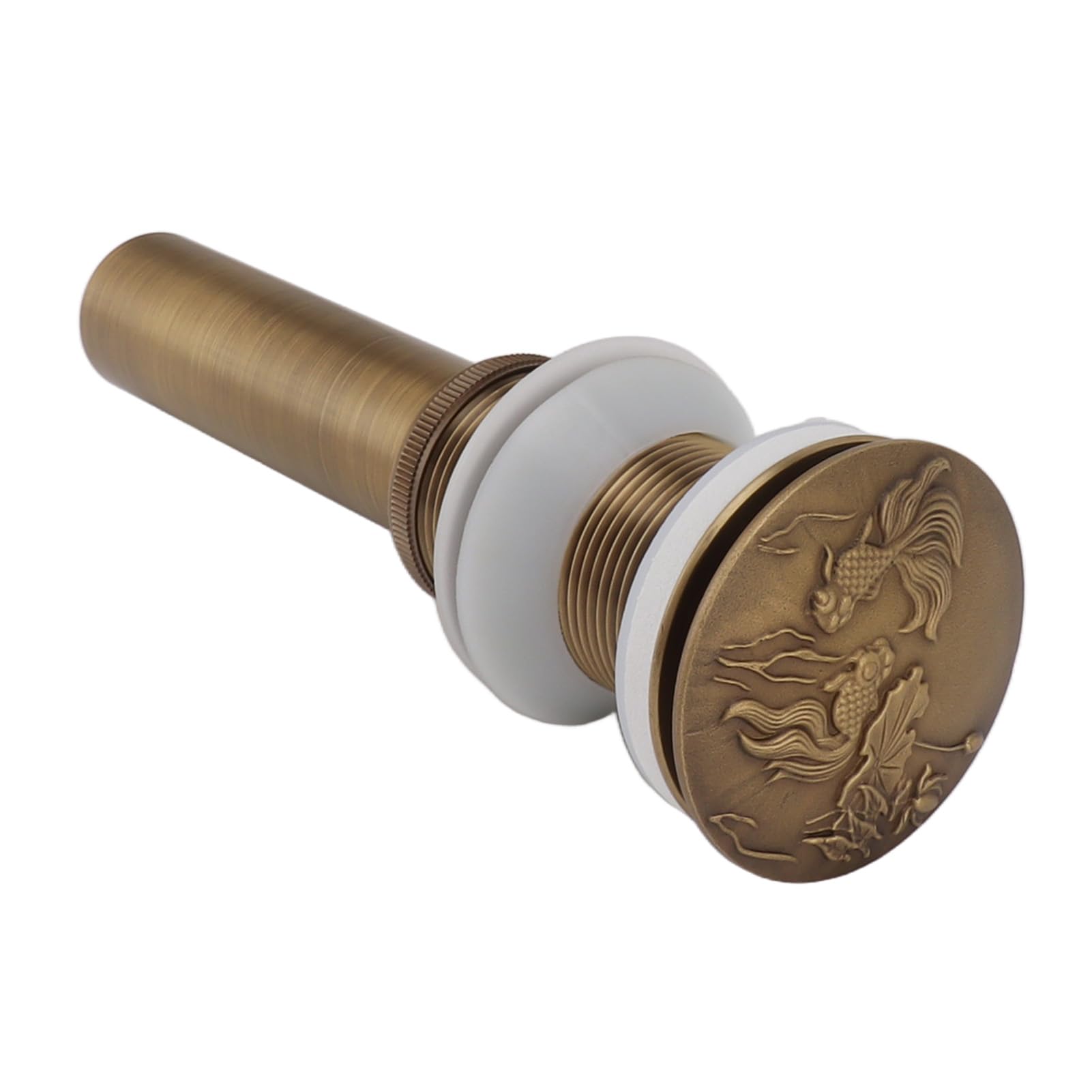 Tous les cuivre pop-up Évier drain Premium antique conception de cuisine de cuisine de salle de bain drain d'évier de salle de bain non fuite de drainage rapide stable dura (Sans trou)
