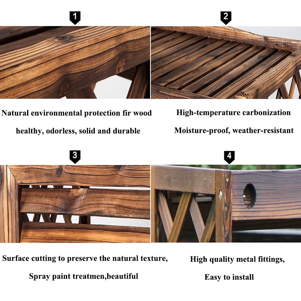 Copri Condizionatore Esterno In Legno - Rack Con Persiane E Supporto Fiori, Marrone 100x43x94cm - Foto 11