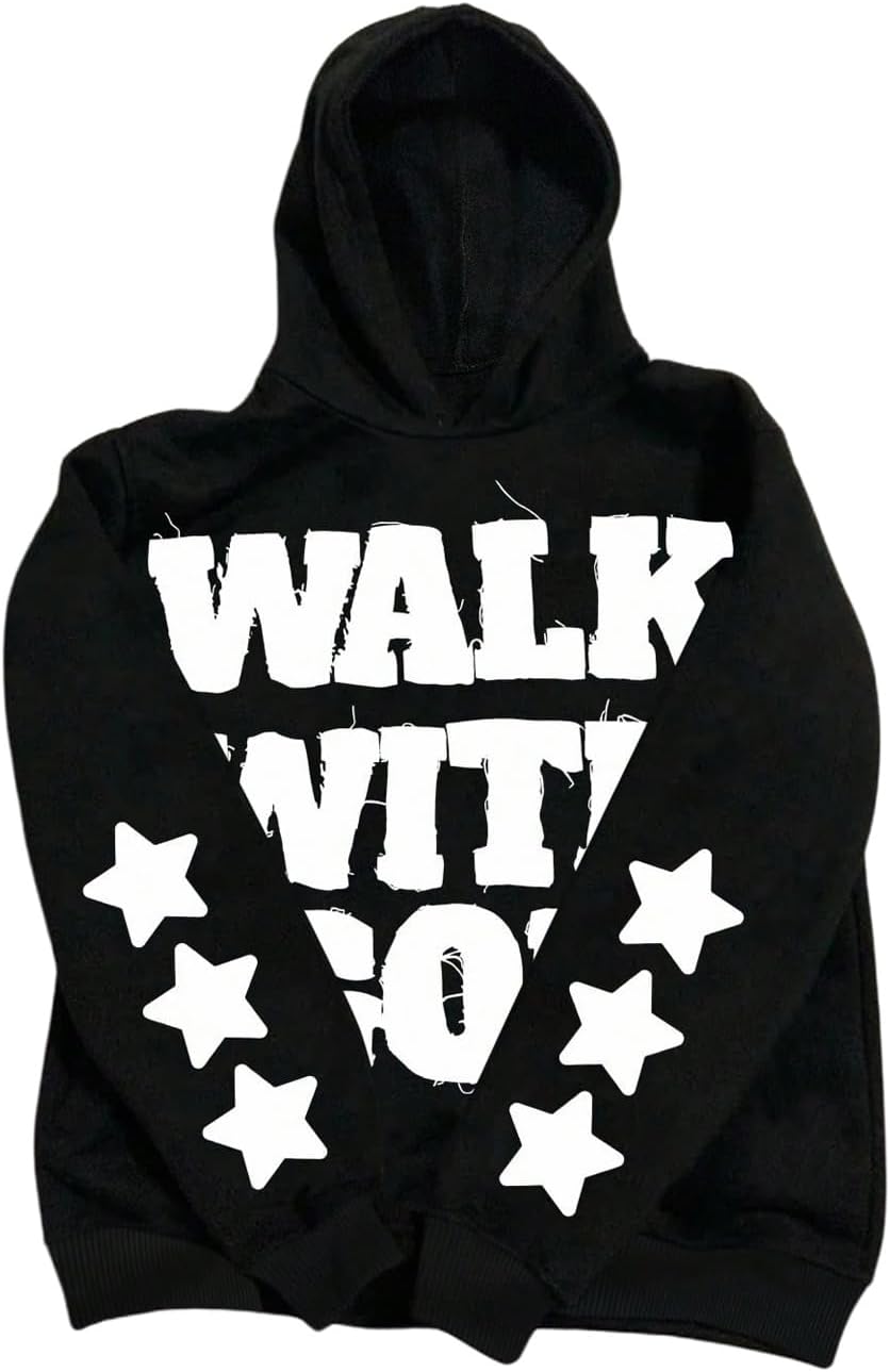 SOLY HUX Men's Graphic Hoodie Letter Star Print Hooded Sweatshirt Long Sleeve Casual Pullover Tops Streetwear - Image 3