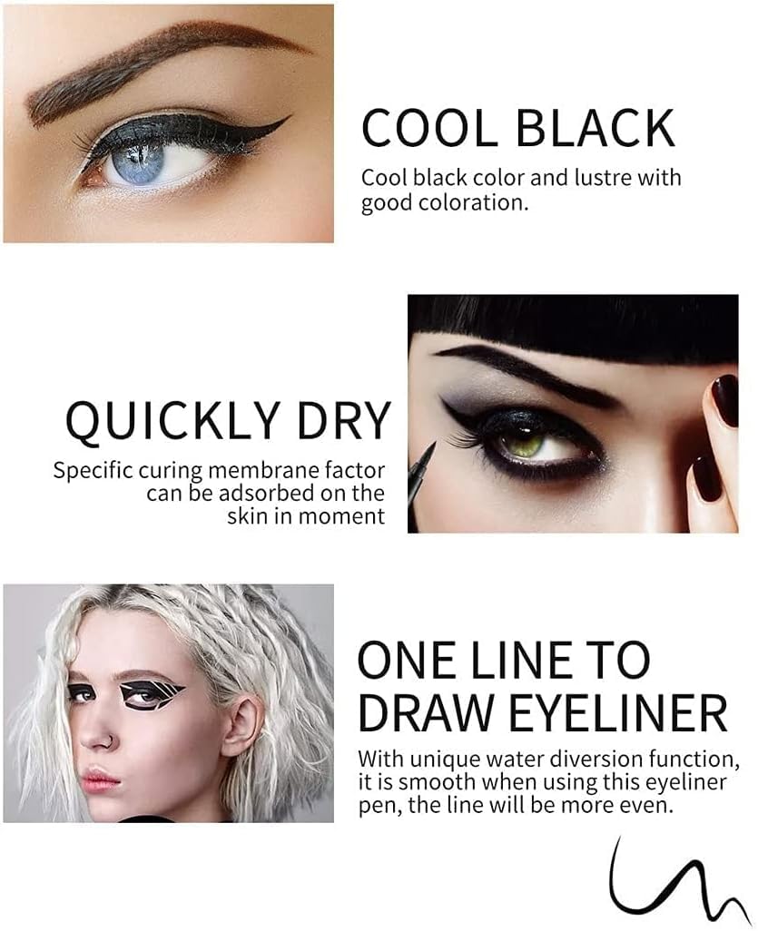 Colorato Gel eyeliner matite penna set, 6 pezzi Eyeliner impermeabile Labbra Liner Ombra d'occhio Matite sopracciglia Pen Eye Makeup ﻿ (Combinazione 4)