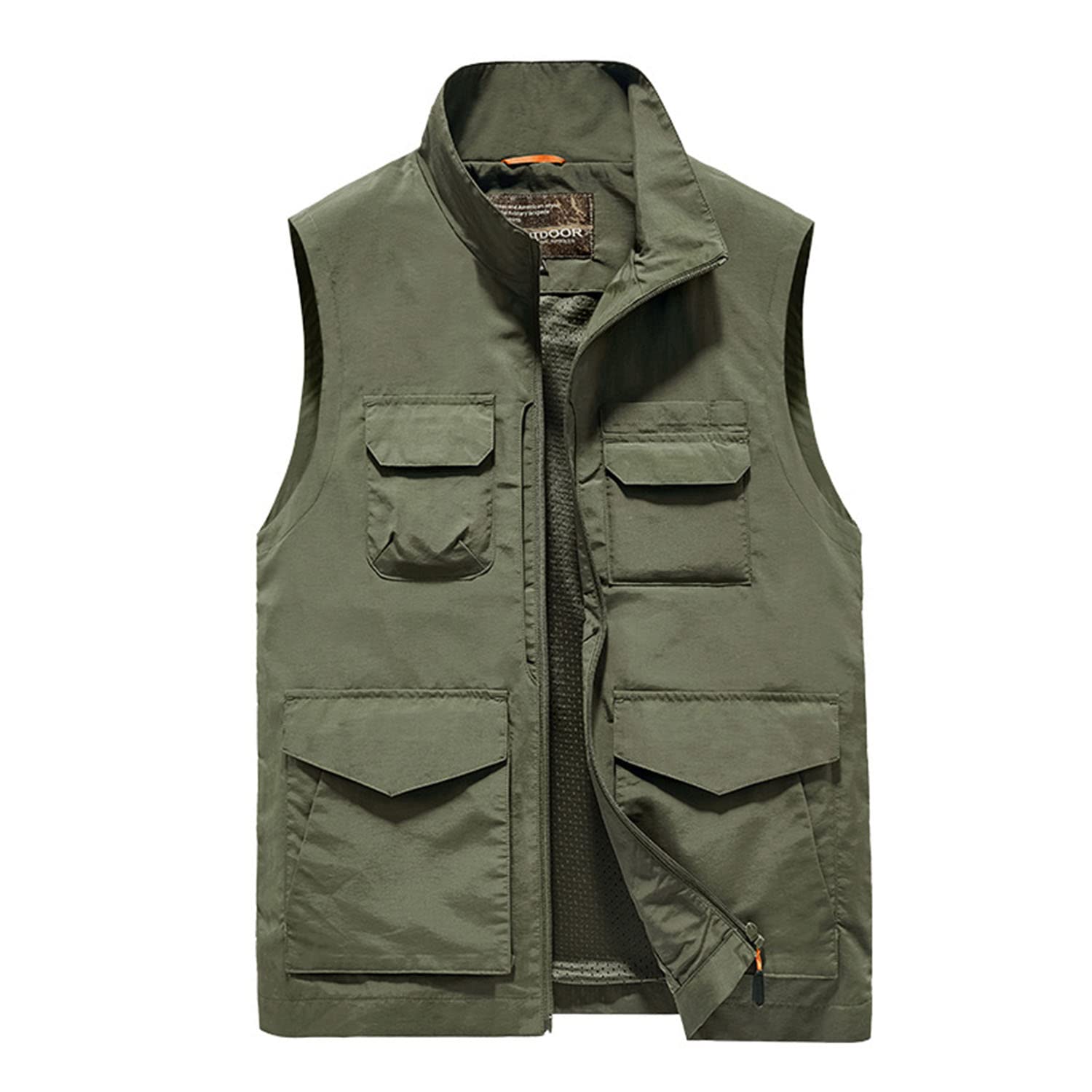Chaleco para Hombre Sin Mangas con Multibolsillos Chaleco Casual para Exteriores Chaleco Multifuncional para Pesca Senderismo Fotografía Chaqueta Transpirable De Secado Rápido