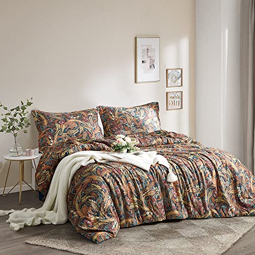 Ikawaapurry Floral King Size Comforter Set For King Bed Paisley Boho Bedding Comforter Sets Fluffy Lightweight Flowers Plants All Season 3 Pieces Comforter King With 2 Pillow Shames #TOP1