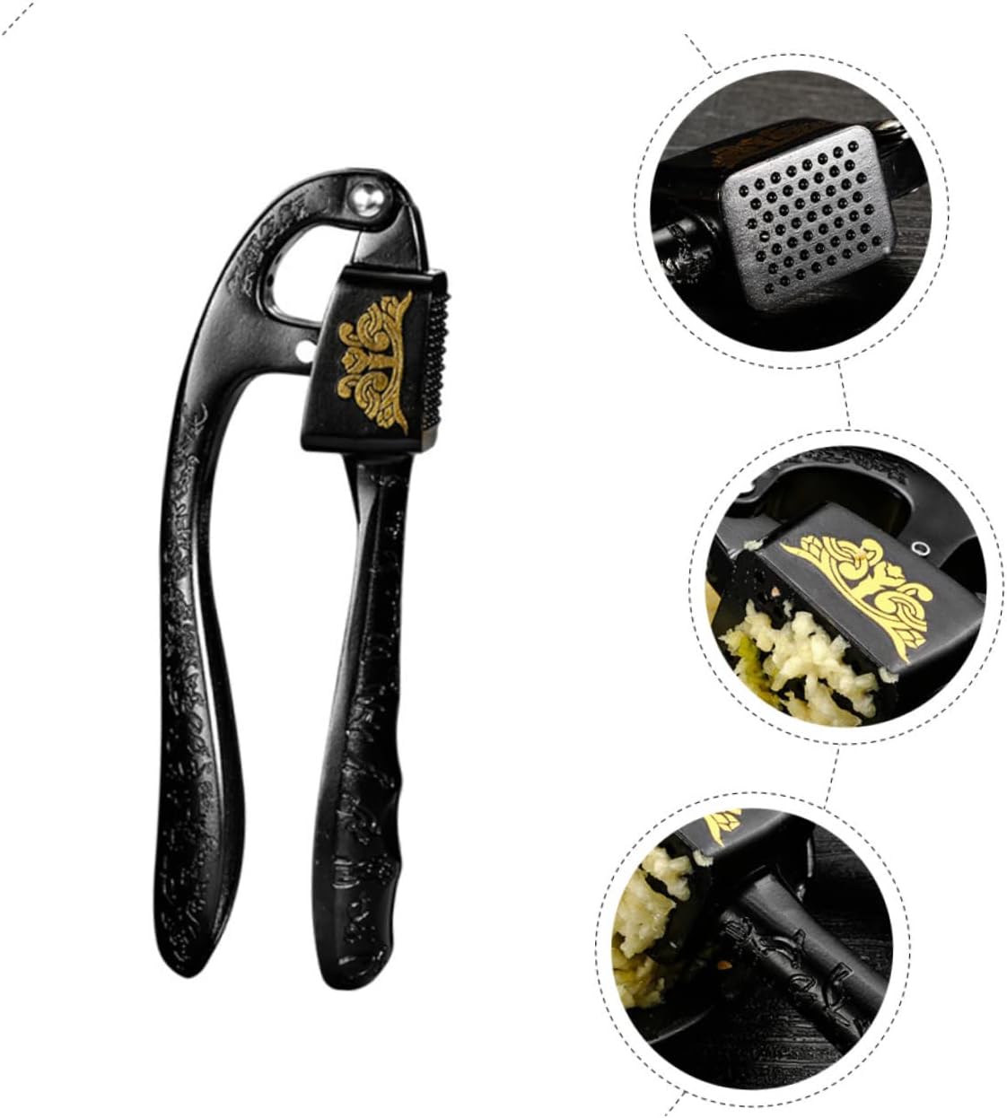 Ergonomic Handle Manual Garlic Press Garlic Easy Clean and Space-saving