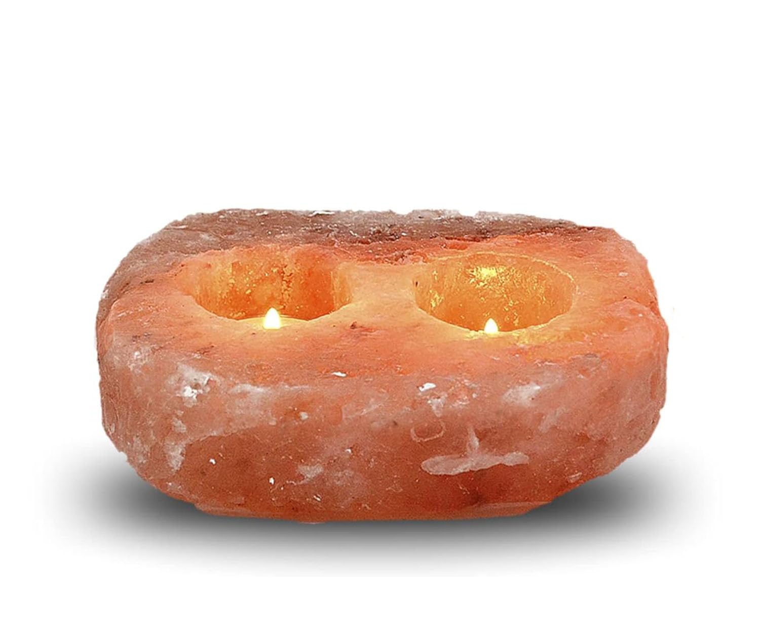 Himalayan Salt Candle Holders Handcrafted Tea Light Candle Lamps Natural Healing Crystal Rock Salt Lamp Warm and Calming Glow