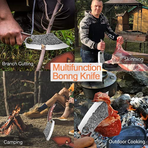 Foto von DRAGON RIOT Kochmesser profi Messer, Japanisch Hackmesser mit Lederhülle