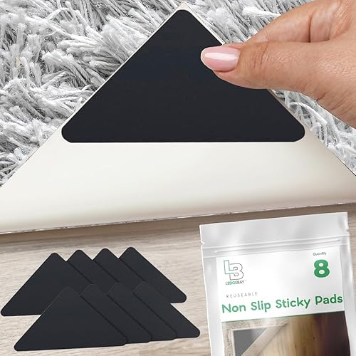 Miniatura 2 de Ledgebay Agarres para alfombras de área, reutilizables, antideslizantes, lavables, antideslizantes, antideslizantes, agarre para tapetes para suelos