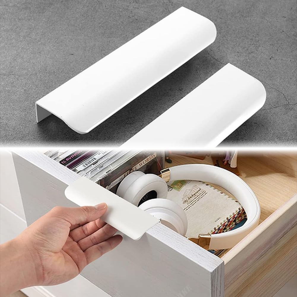 Cabinet Handles Aluminium Bright Cabinet Pulls Hidden Modern Furniture Pulls Hidden Cabinet Pulls Concealed Pulls for Kitchen Cabinets Aluminium Alloy Cabinet Hardware Matte Silver Pack of 3