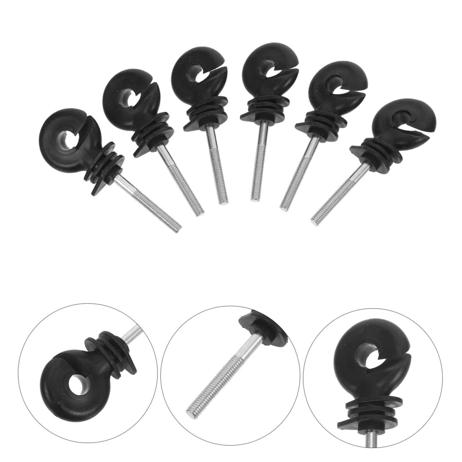 Abaodam 50 Pezzi 50 Pezzi Accessori Isolanti per Recinzioni Elettriche in Acciaio Inox, Perni Avvitabili Tubo Isolante, Chiodi Resistenti alle Intemperie per Pali da Giardino e Uso