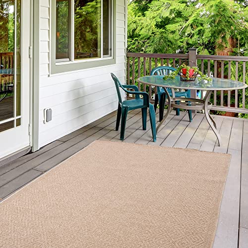 THE RUGS Nature Collection Outdoor Rug, Indoor/Outdoor Tona Border Area Rug for Patio Deck, Garden, Kitchen - Image 3
