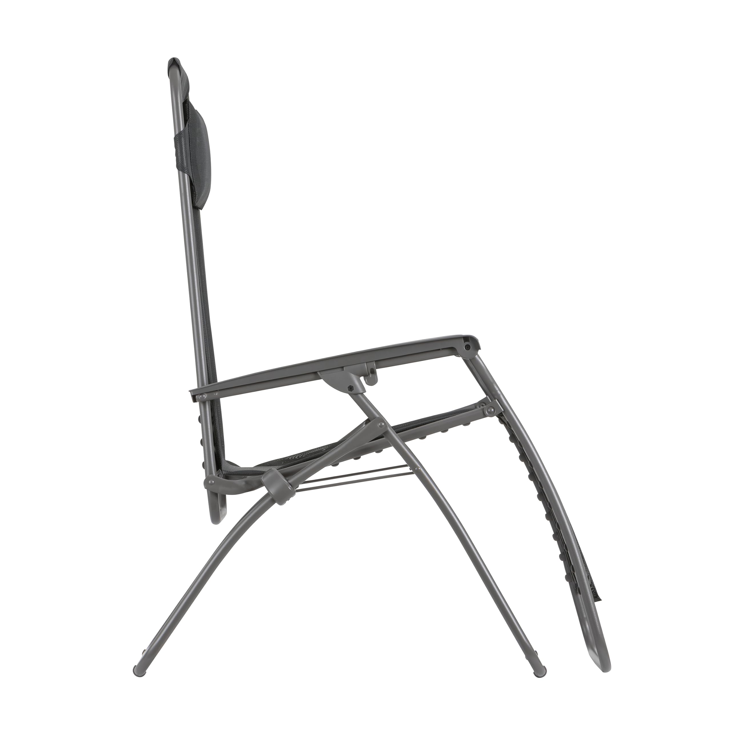 Lafuma Mobilier - R Clip PL AMZ - Silla Relax Gravedad Cero – Silla Reclinable Plegable Multiposición para Terraza, Jardín y Balcón - Fabricado en Francia - Castaño Beige/Titanio