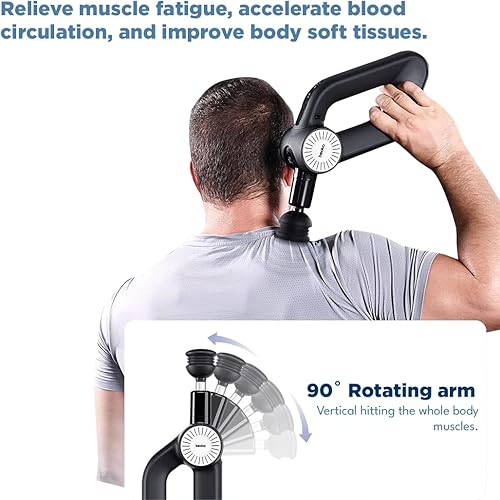 Miniatura 3 de Pistola de masaje de mano para aliviar los tejidos profundos con estuche portátil incluido masajeador inalámbrico con batería con múltiples cabezas