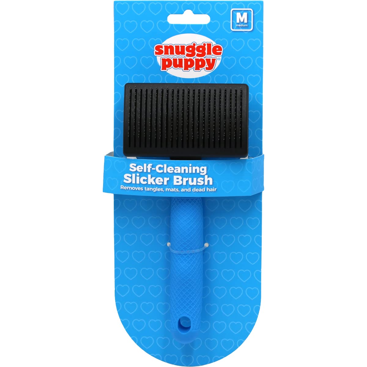 Snuggle Puppy Grooming - Self-Cleaning Slicker Brush for Dogs - Medium - Easy to Use for Grooming, Dematting, and Removing Loose Hair…