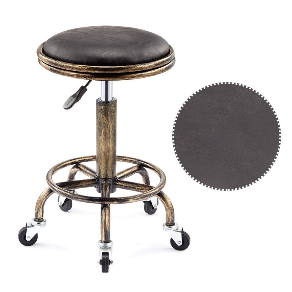 Tabouret à roulettes réglable assise noire pour bureau