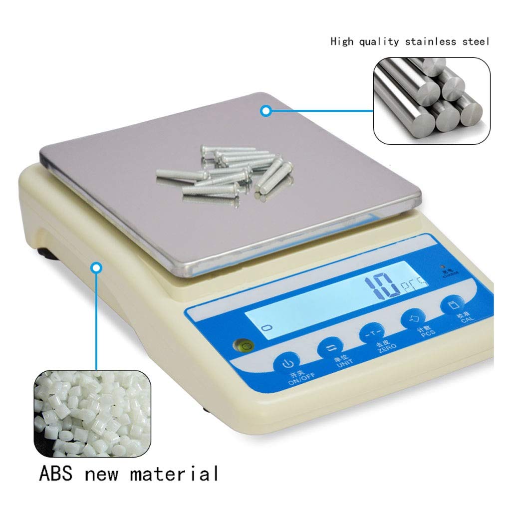 Czujniki o wysokiej precyzji Wagi cyfrowe Wyświetlacz LCD Stal nierdzewna Liczba ABS do eksperymentów Ważenie biżuterii (rozmiar: 7,5 kg/0,1 g) (5 kg/0,1 g)