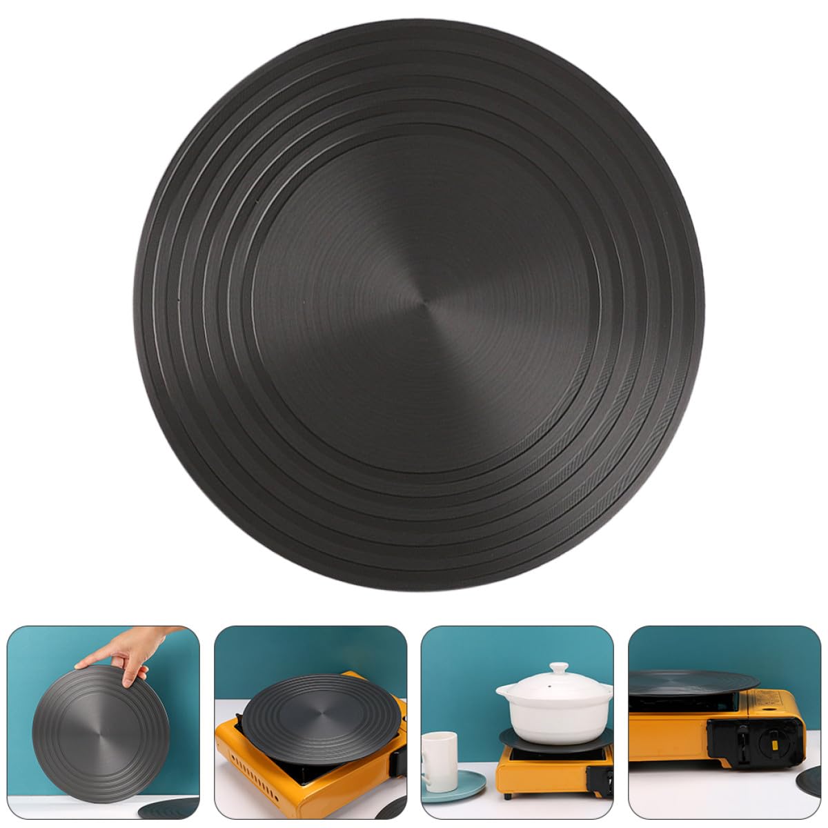 Difusor de Calor para Estufa de Gas de 28cm, Bandeja Redonda de Aluminio Descongelación Rápida y Protección Antiquemaduras para Cocina Doméstica