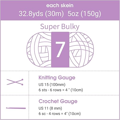 Vista 24 de HOMBYS Hilo de felpilla grueso verde salvia para tejer a mano, esponjoso, suave, jumbo, hilo súper voluminoso para manta gruesa, hilo para tejer