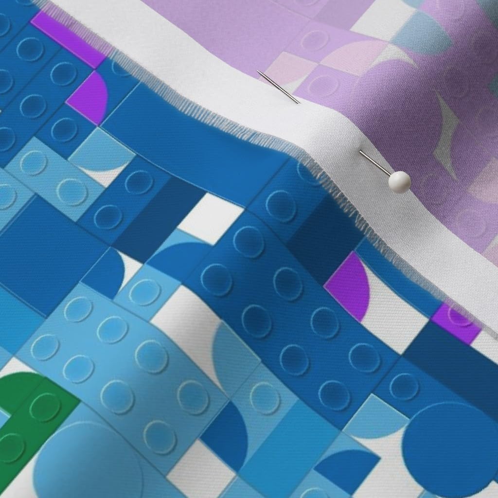 Spoonflower Fabric - Rainbow Building Block Colorful Small Classroom Pride Printed on Organic Cotton Sateen Fabric by The Yard - Sewing Quilting Apparel Home Decor