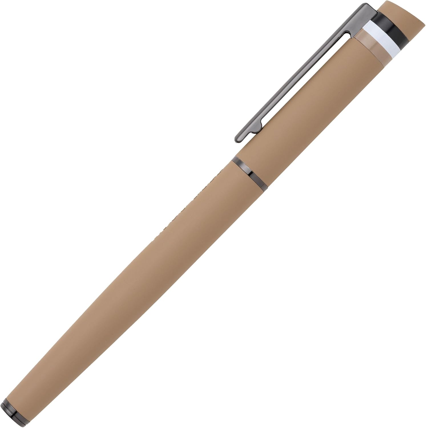 HUGO BOSS Loop Iconic HSG3525X Brass and Rubber Rollerball Pen - Camel Length: 14.6cm - Black Ink