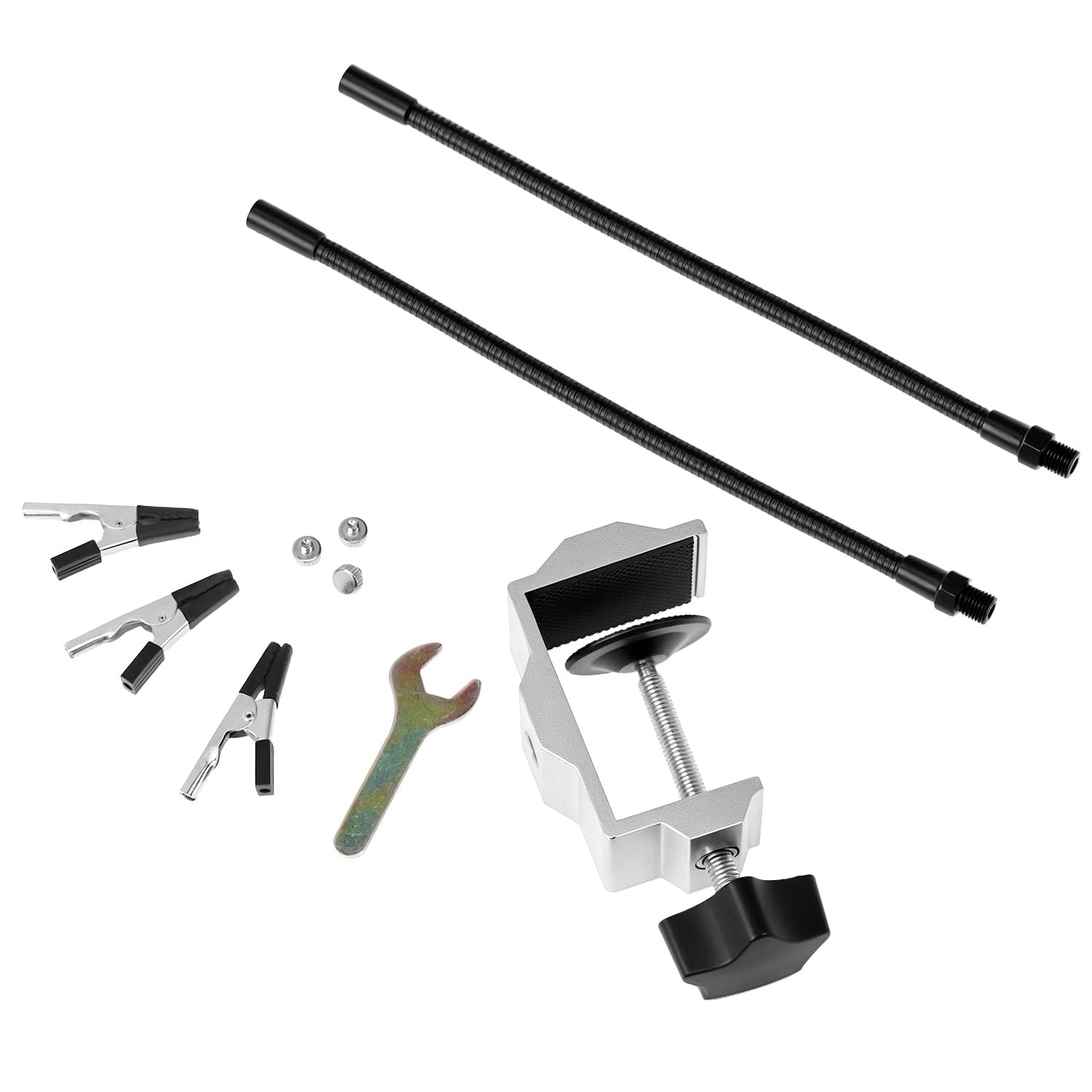 QWORK® Herramienta de Soldadura de Terceras Manos, Soporte de Soldadura con Base de Abrazadera de Mesa y 24cm Brazos Flexibles para Reparación de Artículos Rlectrónicos y Joyas