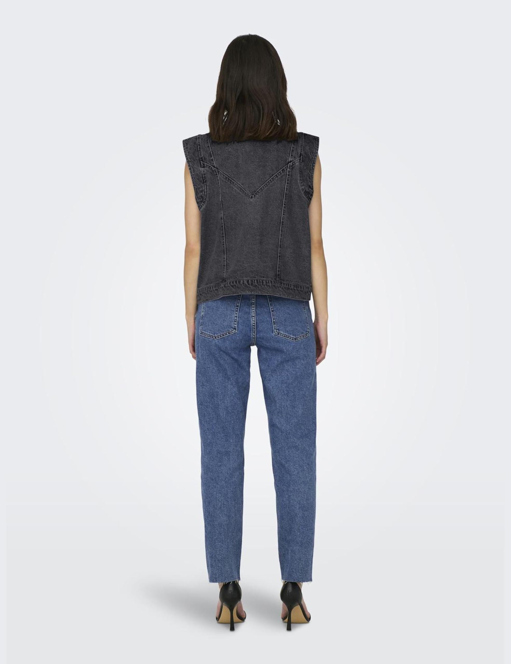 Onlkennedy Sl Dnm Waistcoat Bj Noos, Washed Black, M