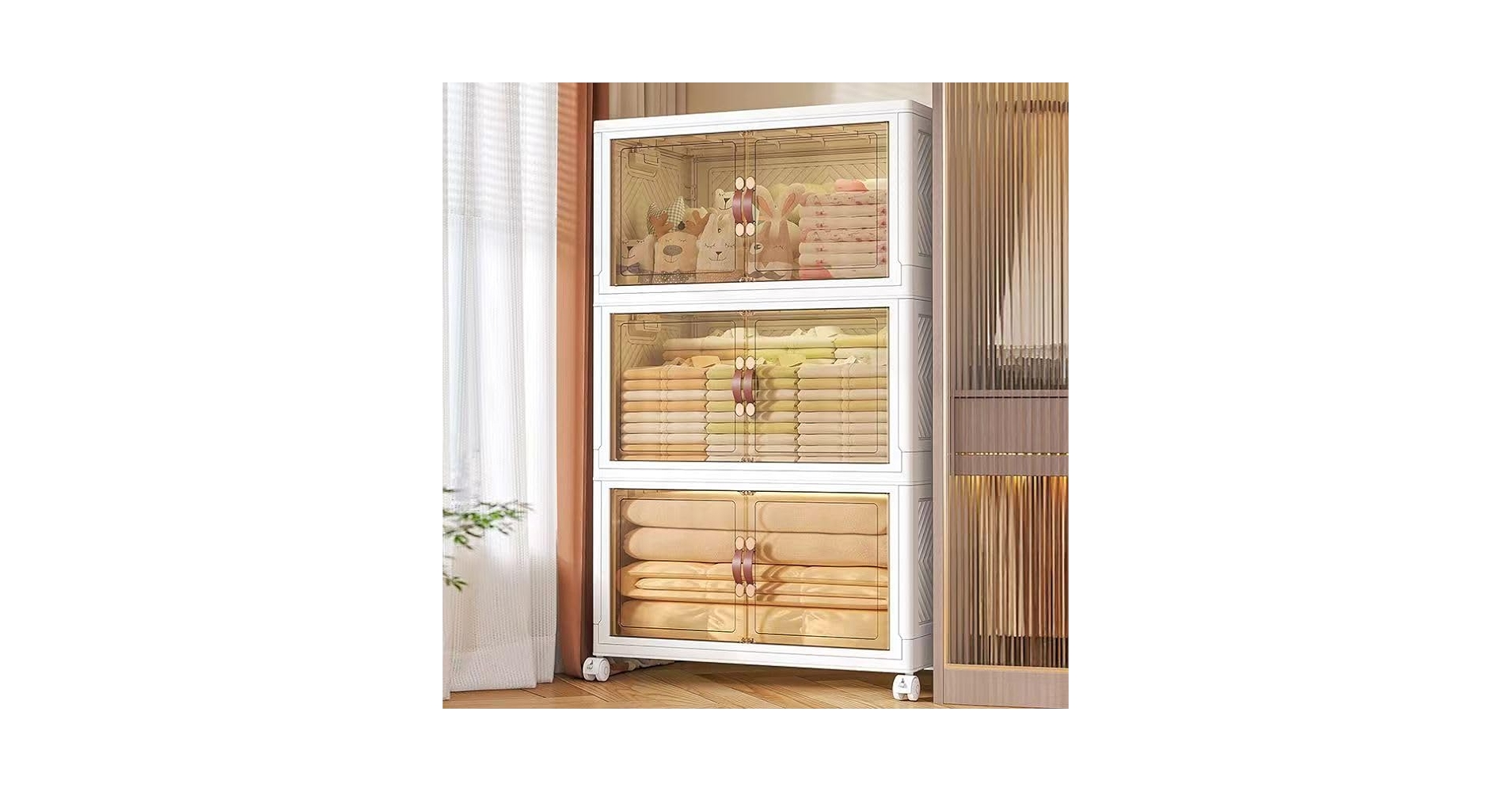 多層式の収納キャビネット Amazon｜REENEW 折りたたみ収納ボックス 多層収納キャビネット