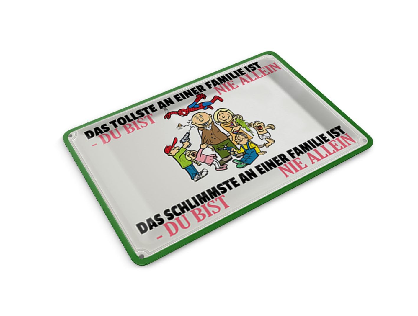 Femer Girls Multicoloured Tin Postcard Saying 14 X 10 Cm Family Du Bist Nie Allein Decorative Sign