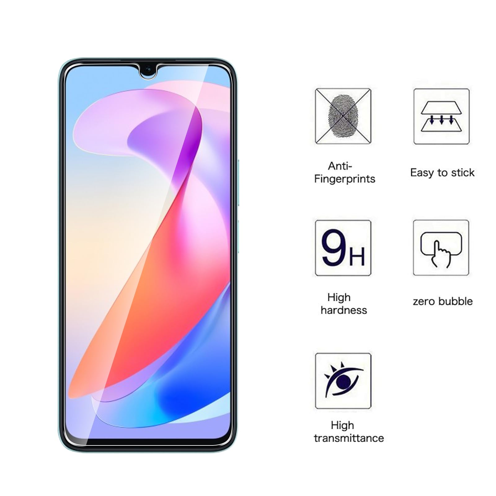 Pellicola Privacy In Vetro Temperato Per HONOR X6 / X6a / X6b - Anti-Spy, 9H, Anti-impronte, 2 Pezzi