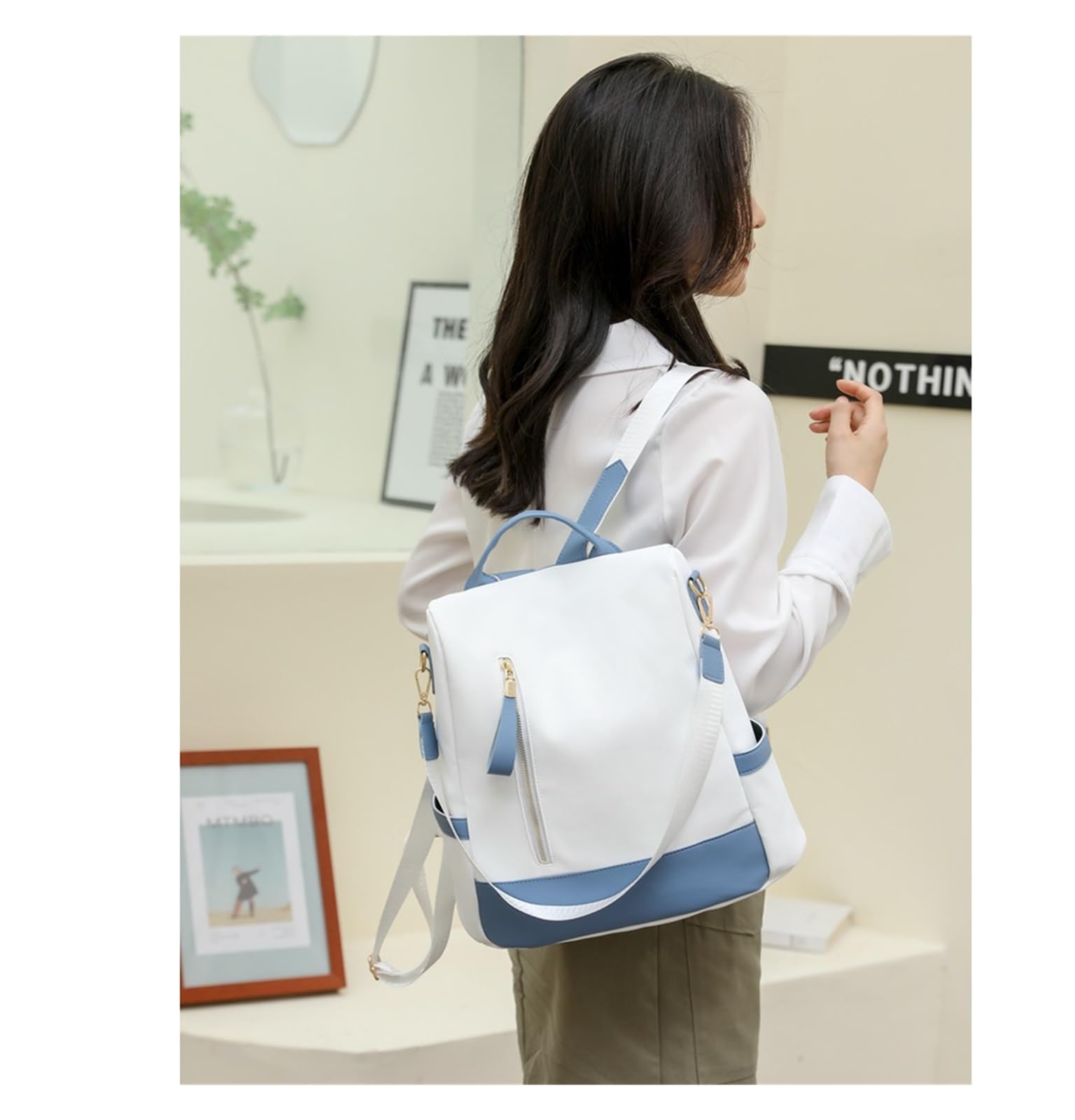 Bolso de hombro para mujer, de gran capacidad, antirrobo, casual, mochila doble
