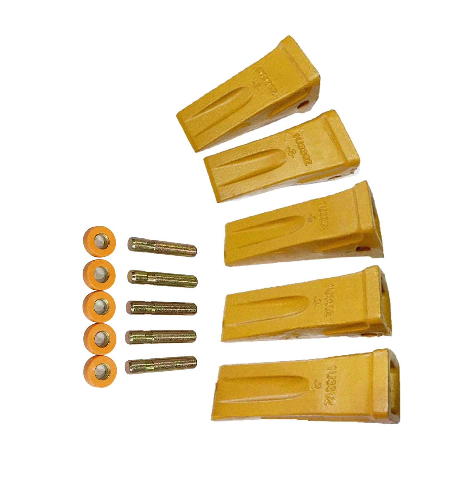 BDI Wear Parts 1U3302RC J300 Style Rock Chisel Bucket Teeth – Set Of 3 With Pins & Retainers, For CAT Excavators & Heavy Machinery
